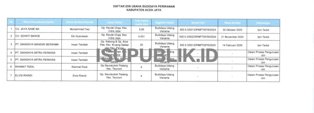 data pelaku usaha